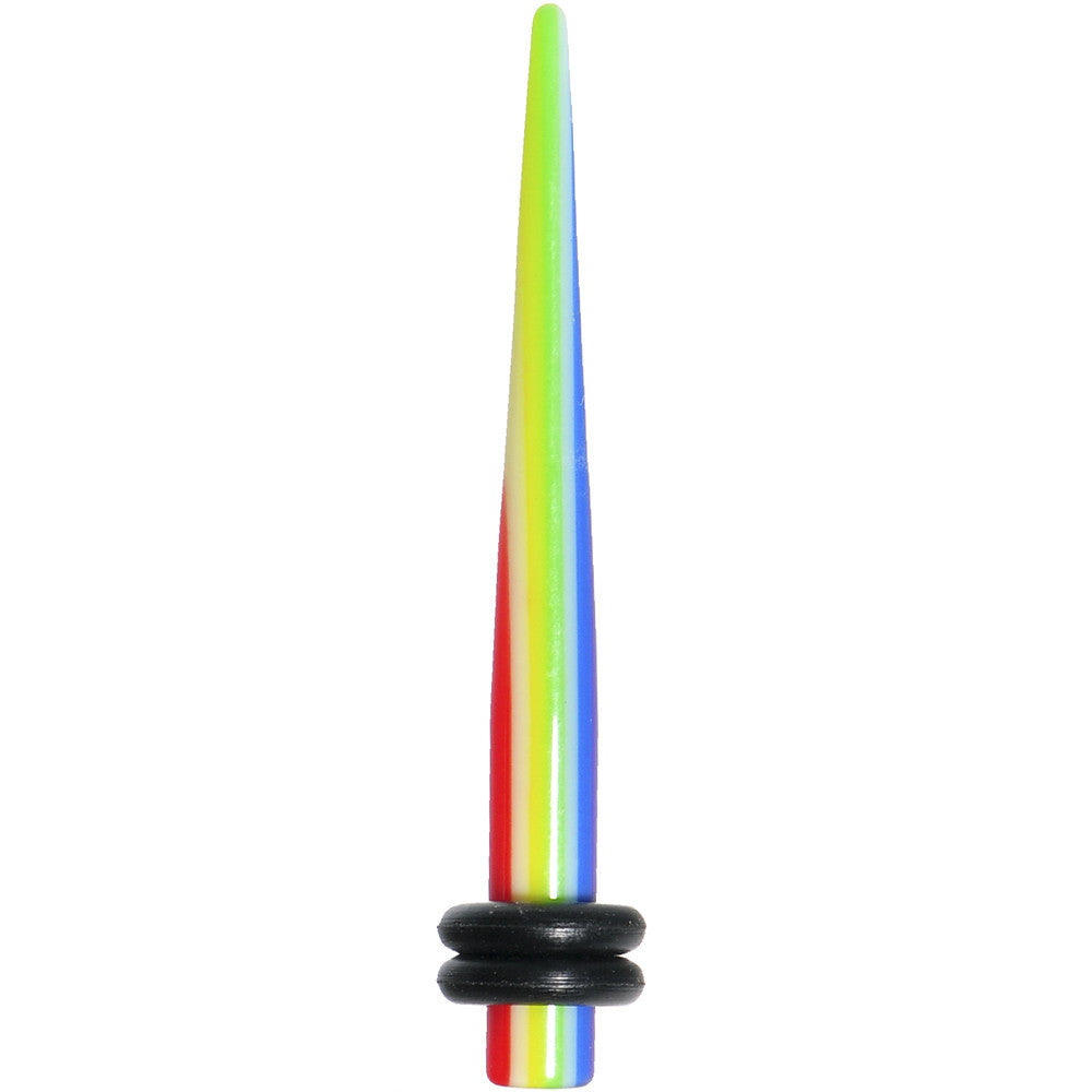 6G Acrylic Retro Rainbow Straight Taper