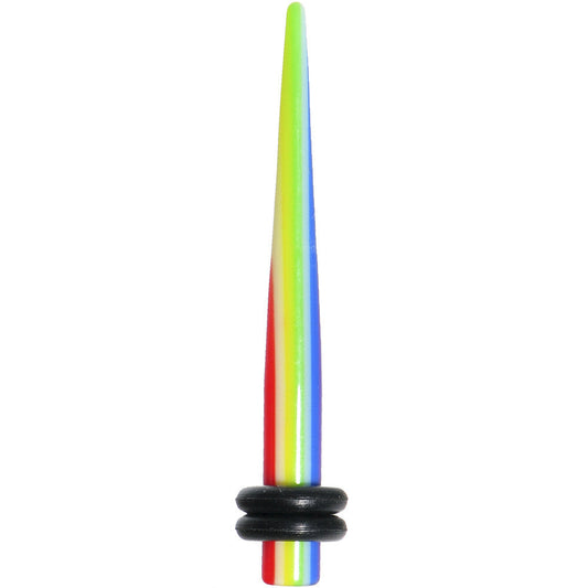 6G Acrylic Retro Rainbow Straight Taper