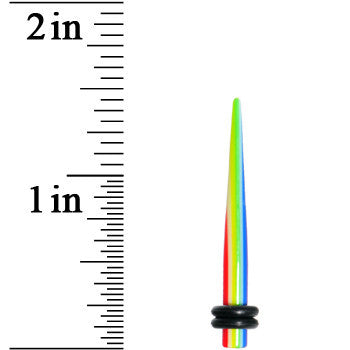 6G Acrylic Retro Rainbow Straight Taper