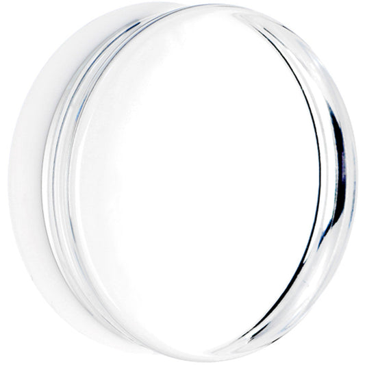 48mm Clear White Acrylic Mirror Split Saddle Plug