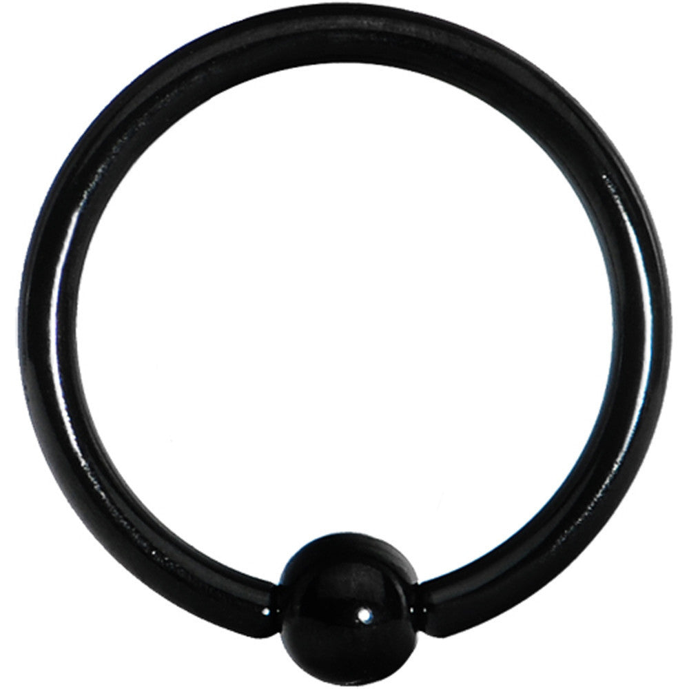 16G 3/8 3mm Black Titanium BCR Captive Ring