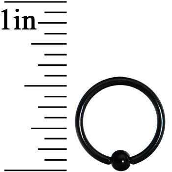 16G 3/8 3mm Black Titanium BCR Captive Ring