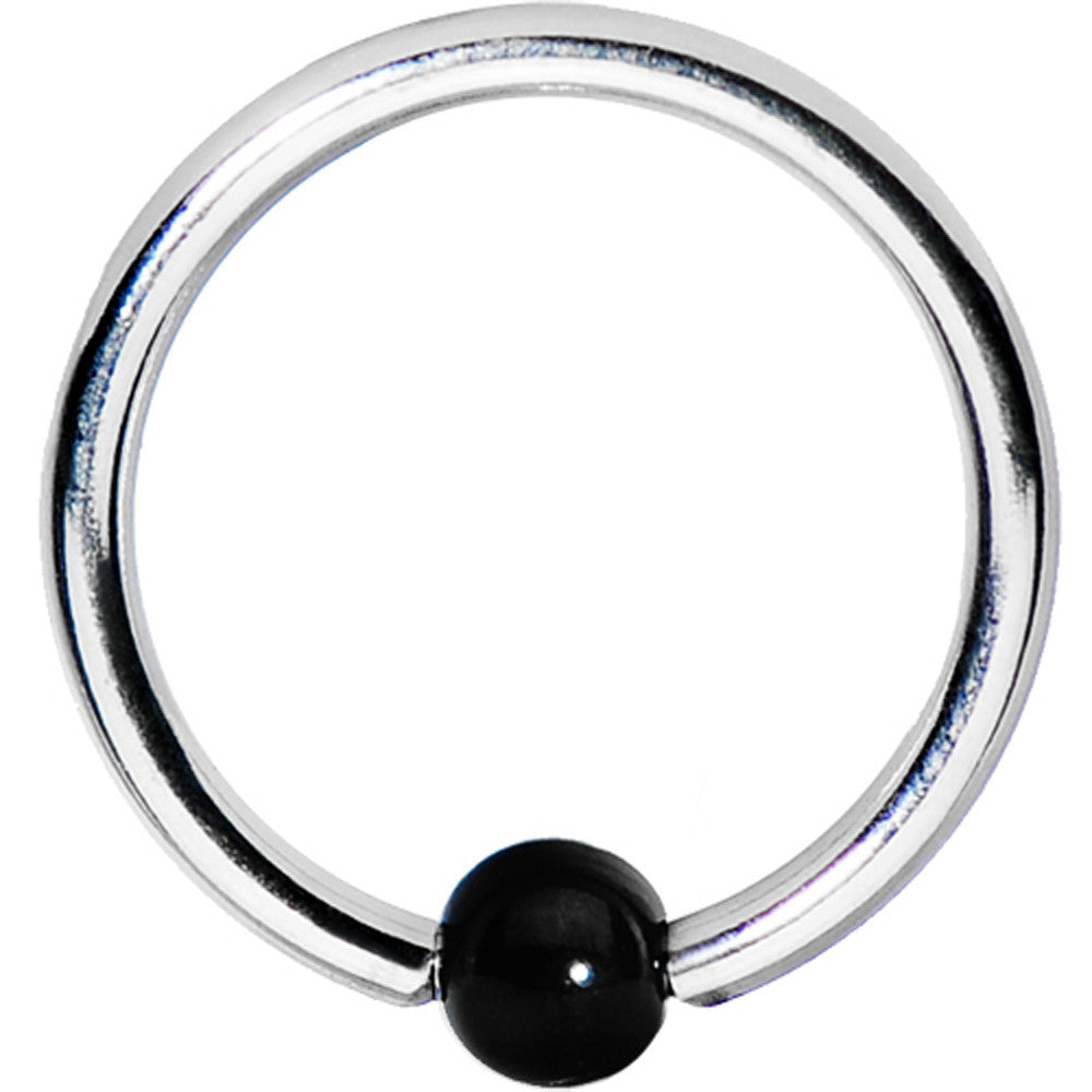 16G 3/8 Black Titanium Ball BCR Captive Ring