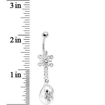Crystalline Gem Explosion Teardrop Flower Belly Ring
