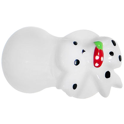 2G White Acrylic Berry Polka Dot Bow Saddle Plug