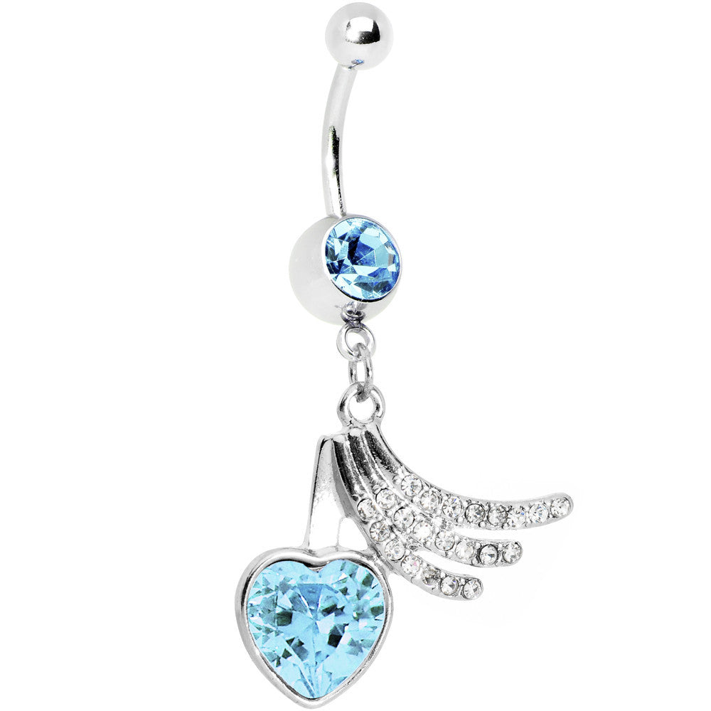 Aqua Gem Heart Trails Belly Ring