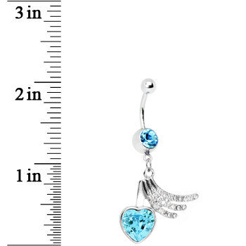 Aqua Gem Heart Trails Belly Ring