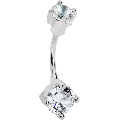 Crystalline Gem Double Round Tip Belly Ring