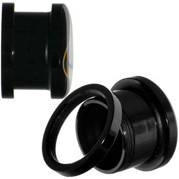 1/2 Black Acrylic Batman Logo Screw Fit Plug Set