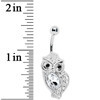 Clear Gem Midnight Owl Belly Ring