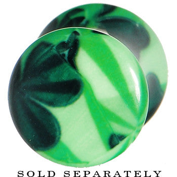 0G Green Acrylic Four Leaf Clover Field Saddle Plug