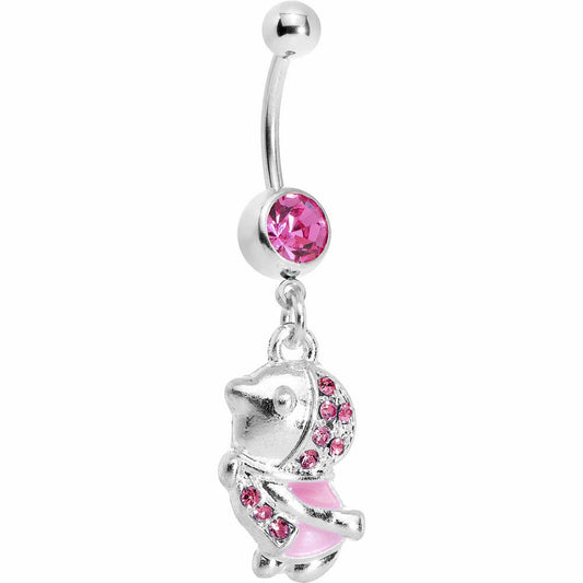 Pink Gem Bundle Up Winter Belly Ring