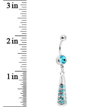 Aqua Gem Paved Drop Dangle Belly Ring