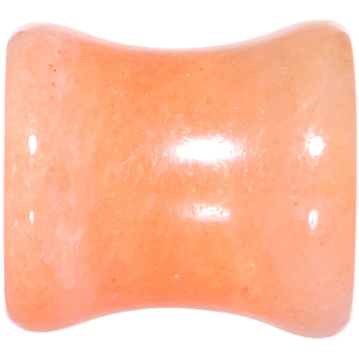 00G Peach Jade Semi Precious Stone Saddle Plug Set
