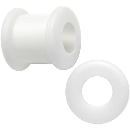 0G White Double Flare Flexible Tunnel Set