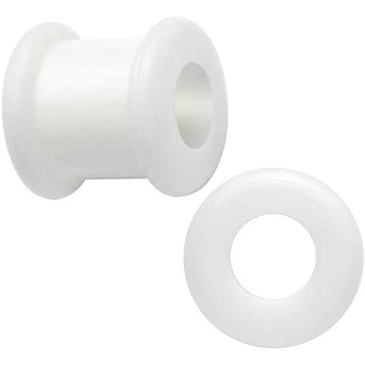 0G White Double Flare Flexible Tunnel Set