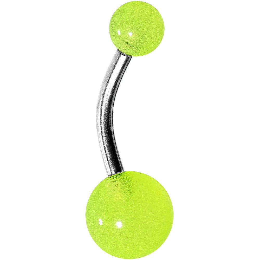 Grade 23 Solid Titanium Lime Fizz Acrylic belly Ring