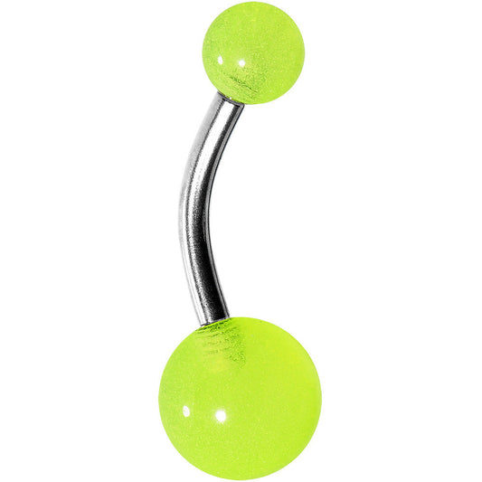 Grade 23 Solid Titanium Lime Fizz Acrylic belly Ring