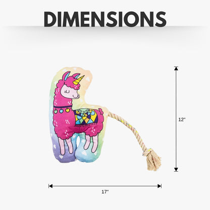 Magical Llama Plush Dog Toy – with Squeaker & Crinkle Paper for Fun Play