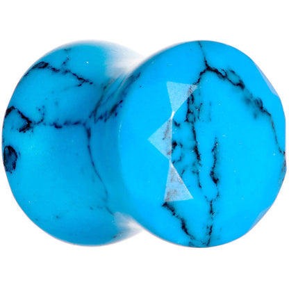 0G Turquoise Semi Precious Stone Saddle Plug Set