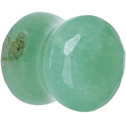 00G Green Aventurine Natural Stone Faceted Saddle Plug Set