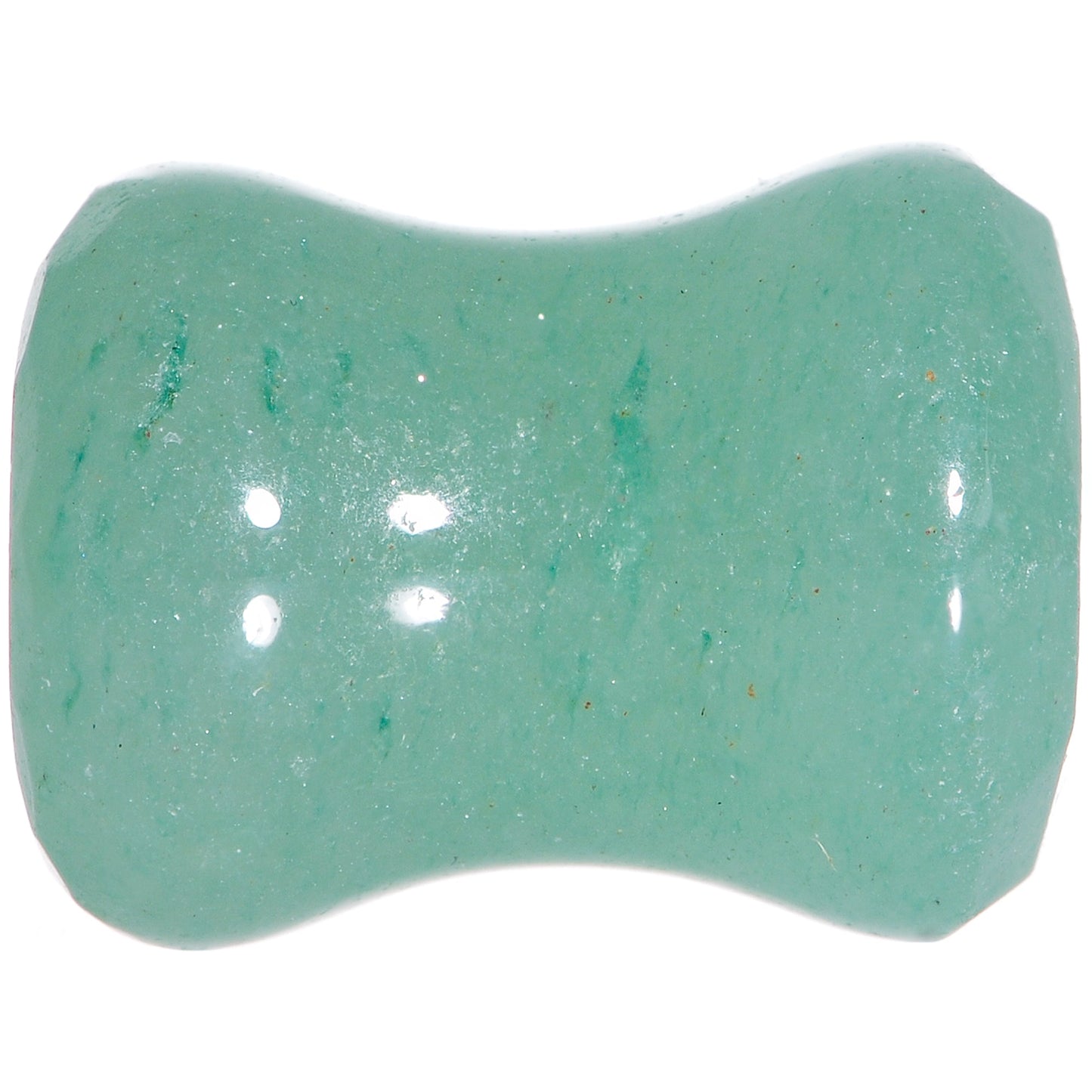 0G Set of Green Aventurine Semi Precious Stone Faceted Double Flare Plug