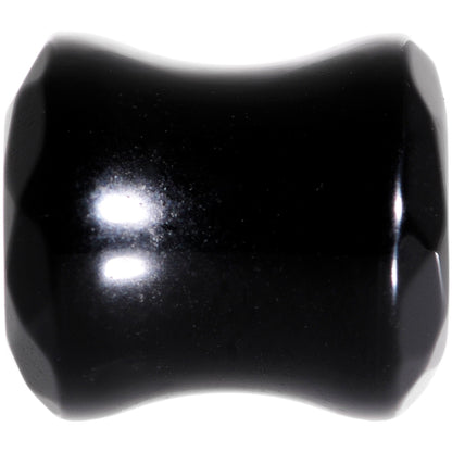 00G Black Agate Semi Precious Stone Saddle Plug Set