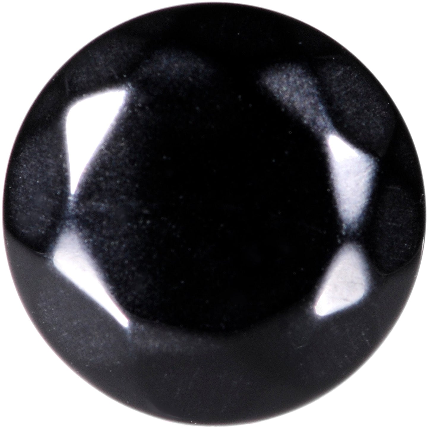 00G Black Agate Semi Precious Stone Saddle Plug Set