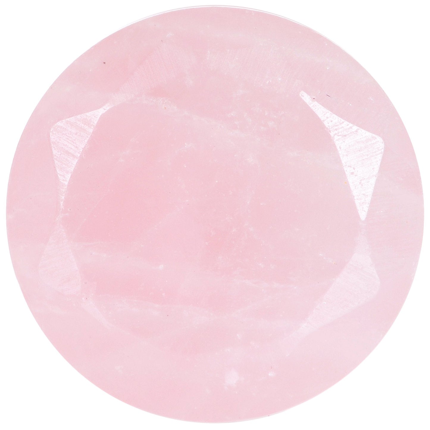 1/2 Rose Quartz Natural Stone Faceted Saddle Plug Set