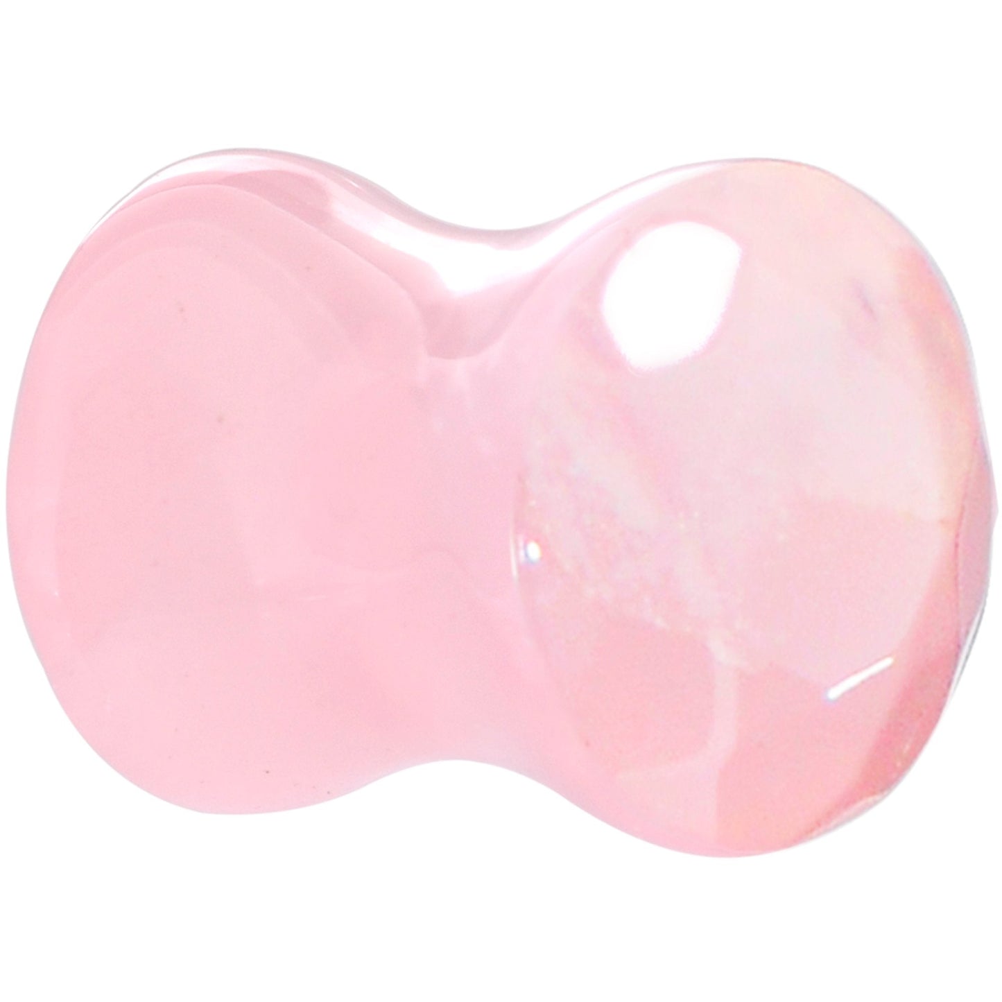 0G Rose Flower Quartz Semi Precious Stone Faceted Double Flare Plug Set