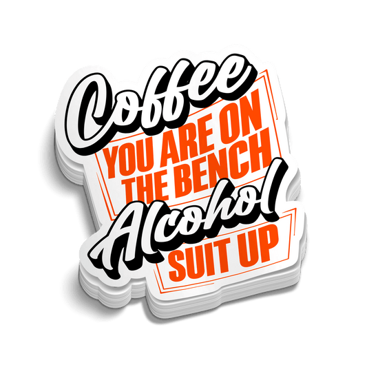 Coffee On Bench - Hard Hat Decal