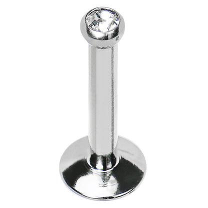 14G 3/8 Internally Threaded 2.5mm Gem Ball Labret