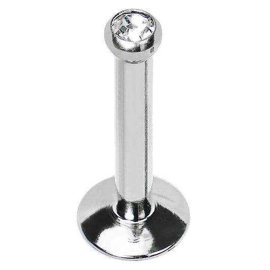 14G 3/8 Internally Threaded 2.5mm Gem Ball Labret