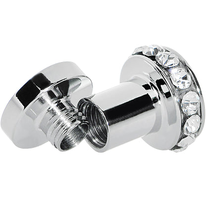 4G Clear Gem Stainless Steel Double Bling Screw Fit Tunnel Plug