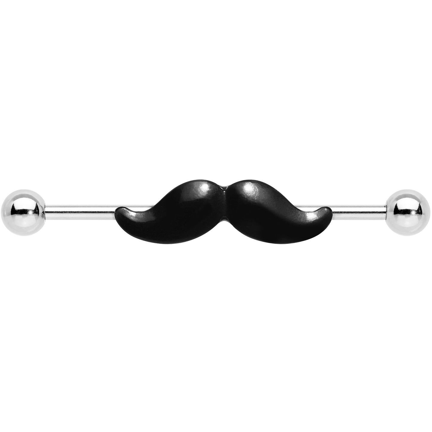 14G Black Mustache Industrial Barbell 36mm