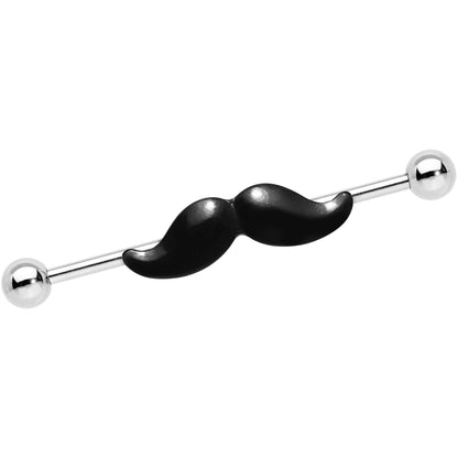 14G Black Mustache Industrial Barbell 36mm