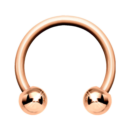 18G Rose Gold Circular Horseshoe Barbell 5/16 3mm Ball