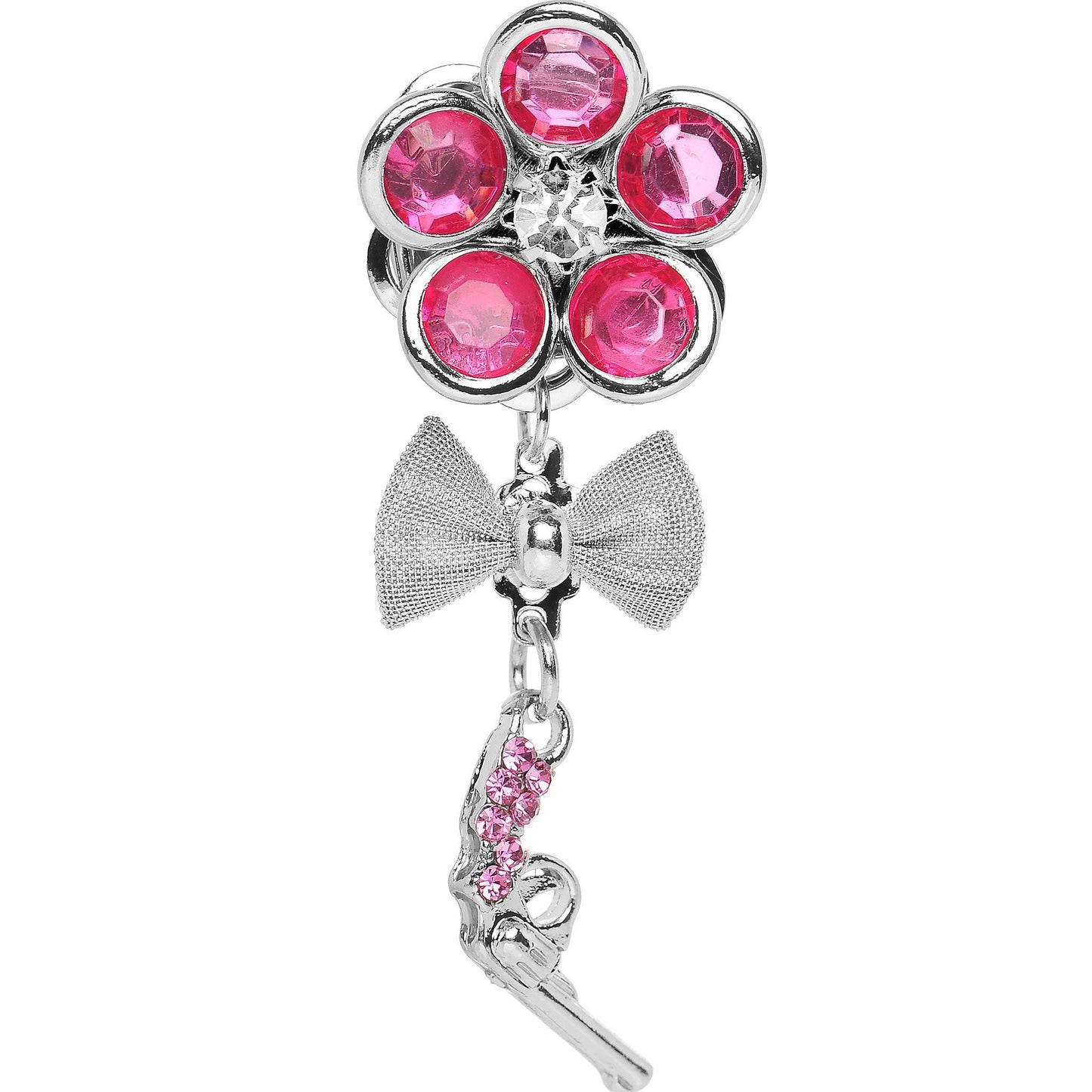 Pink Gem My Lady Flower Gun Dangle Plug Sizes 5mm to 12mm