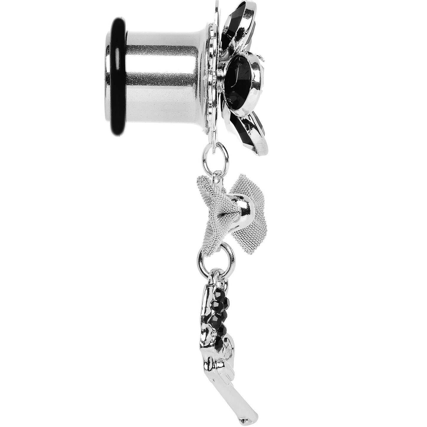 Black Gem My Lady Flower Gun Dangle Plug Sizes 5mm to 12mm