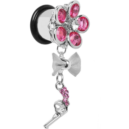 Pink Gem My Lady Flower Gun Dangle Plug Sizes 5mm to 12mm