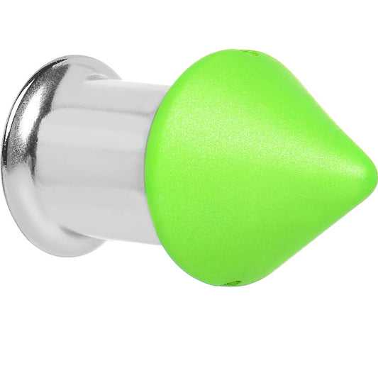 0G Green Neon Cone Stainless Steel Plug