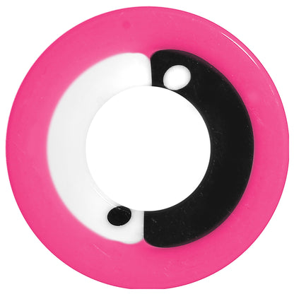 00G Pink Neon Acrylic Modern Yin Yang Screw Fit Tunnel Plug