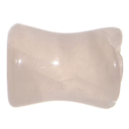 0G Natural Rose Quartz Blooming Flower Stone Saddle Plug Set