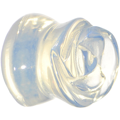 1/2 Natural Opalite Blooming Flower Stone Saddle Plug