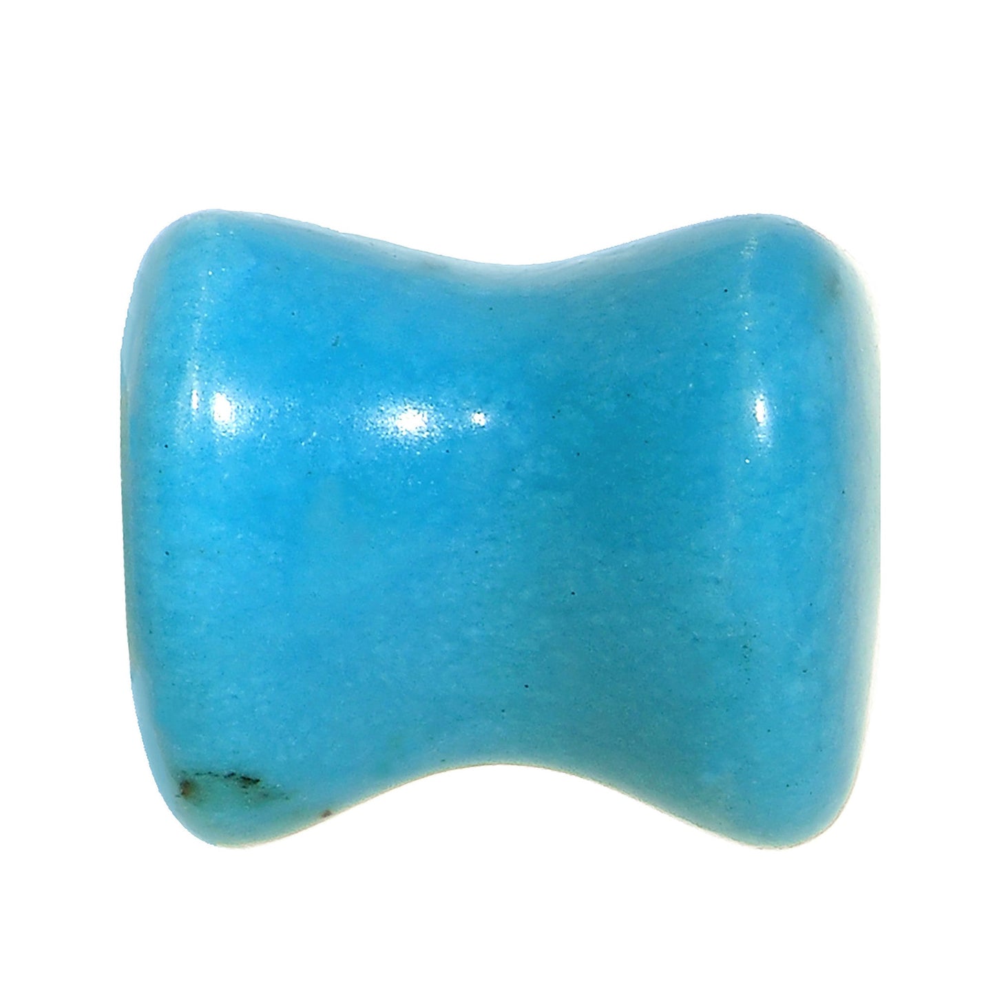 0G Natural Blue Turquoise Sweet Heart Stone Saddle Plug