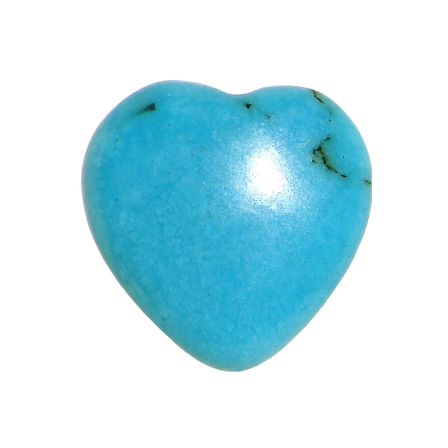 0G Natural Blue Turquoise Sweet Heart Stone Saddle Plug