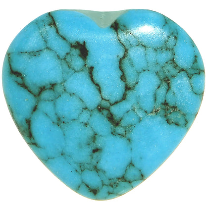9/16  Natural Blue Turquoise Sweet Heart Stone Saddle Plug