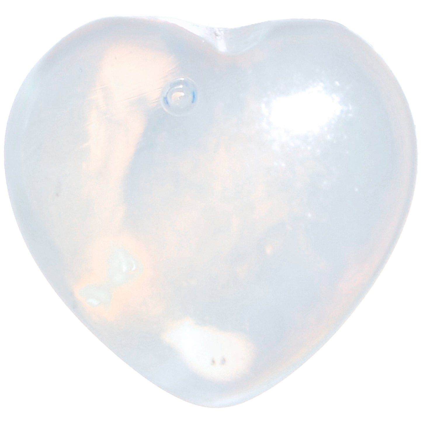 0G Natural Opalite Semi Precious Stone Heart Saddle Plug Set