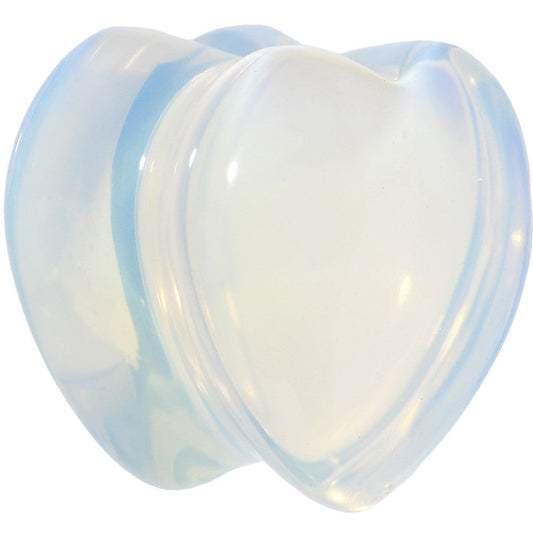 9/16  Natural Opalite Sweet Heart Stone Saddle Plug