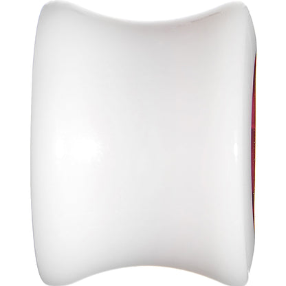 1/2 White Acrylic Pink Metallic Rose Flower Plug